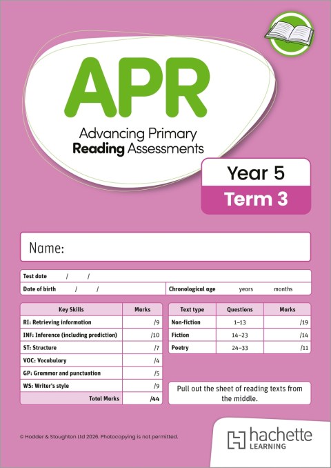 Advancing Primary Reading Assessments, Year 5 Term 3, 10pk