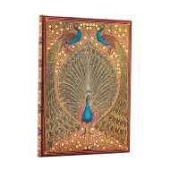 Hafiz’s Peacocks (Sangorski & Sutcliffe) Midi Lined Hardcover Journal (Elastic Band Closure)